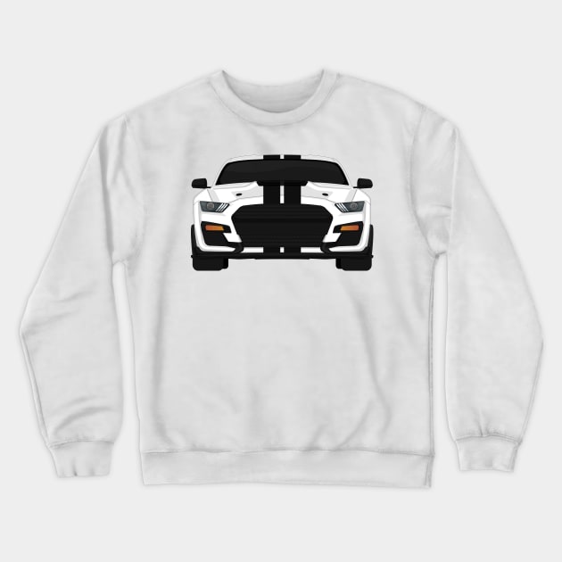 Shelby GT500 2020 Oxford-White + Black Stripes Crewneck Sweatshirt by VENZ0LIC